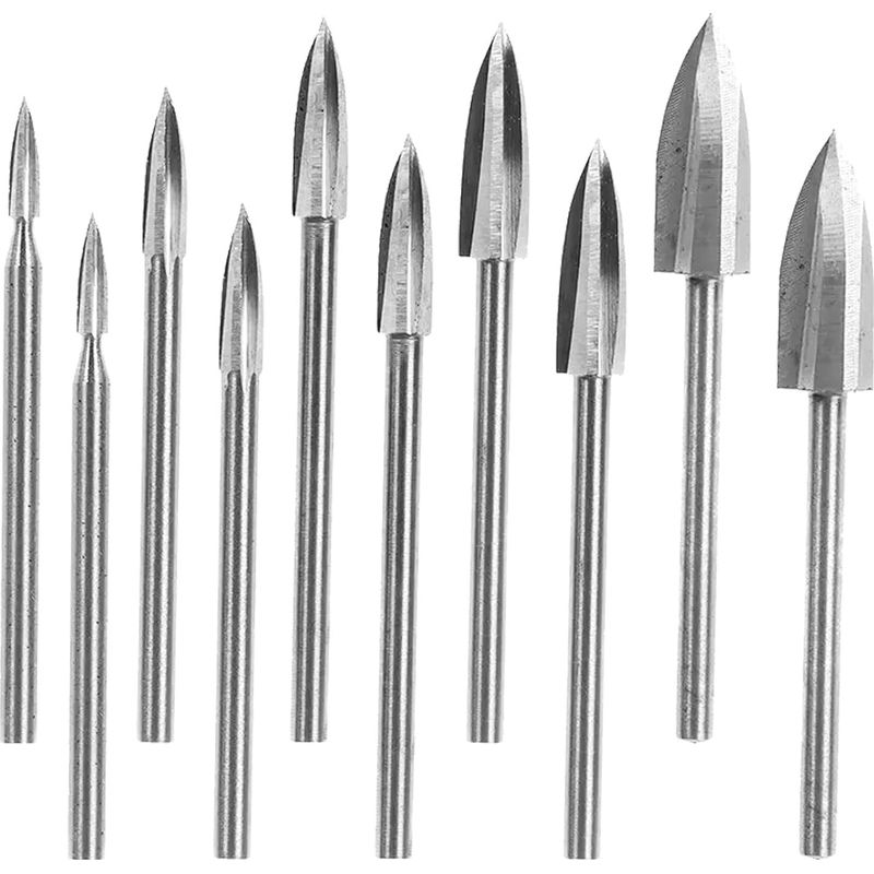 Set Mit 10 Holzgravierern – Scharfer Hss-stahl – Durchmesser 3 Bis 8 Mm – Für Präzises Schnitzen Und Gravieren