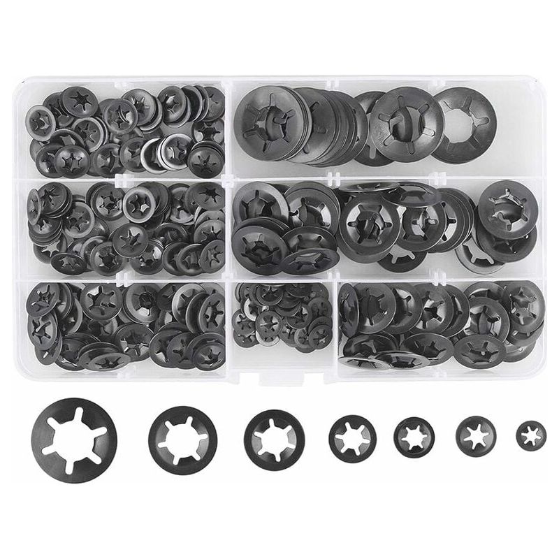 Sicherungsscheiben Aus Manganstahl – Packung Mit 280 Stück – 7 Größen M3 Bis M12 – Für Mechanische Montage Und Reparaturen