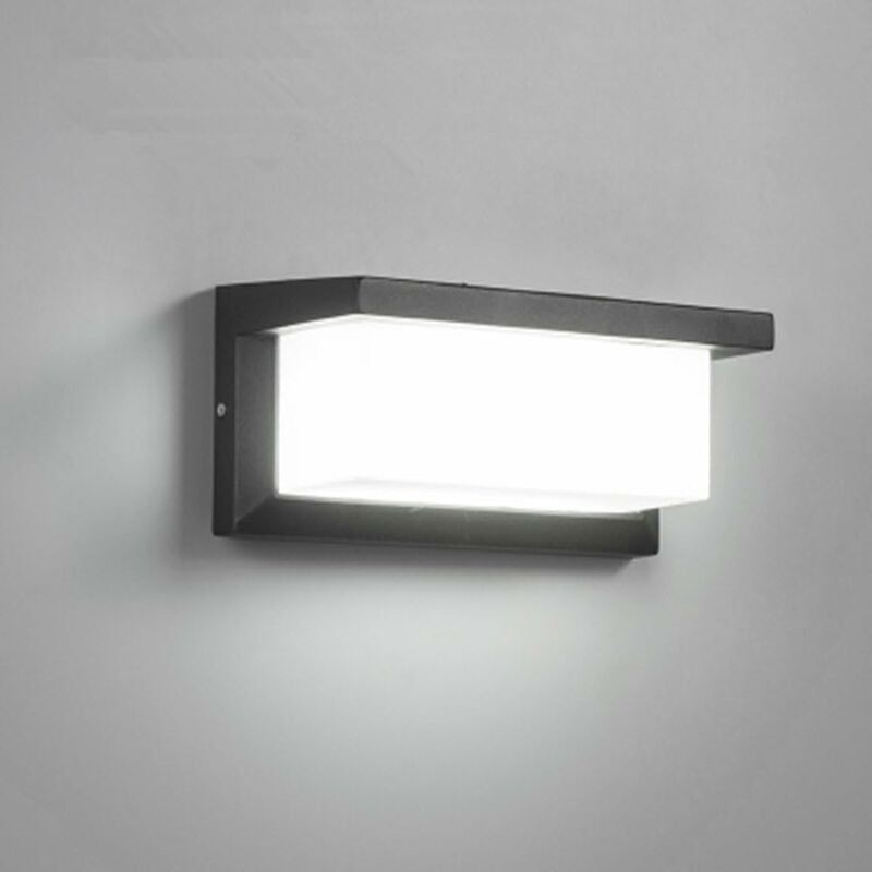 12-w-led-außenwandleuchte, Ip65 Wasserdicht – Anthrazitfarbenes Aluminium – 1200 Lm Kaltweißes Licht Für Eingänge Und Terrassen