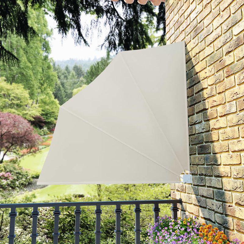Faltbare Balkonmarkise – Wasserdichte Gartenmarkise, Creme, 140 X 140 Cm, Bv291521 – Bonnevie