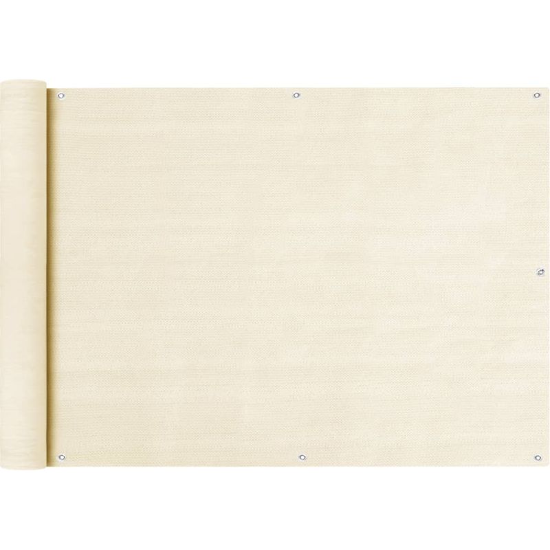 Balkon-sichtschutz – Windschutz Für Den Garten, Cremefarben, 75 X 400 Cm, Hdpe, Bv262201 – Bonnevie