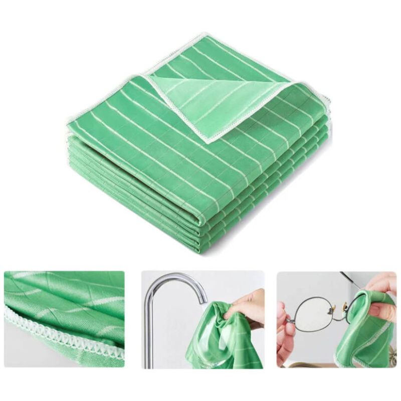 Set Mit 4 Bambus-mikrofasertüchern (41 X 47 Cm) – Saugfähig Und Wiederverwendbar – Für Fenster, Spiegel Und Empfindliche Oberflächen