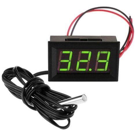12v Mini-digitalthermometer Mit Wasserdichter Sonde, Grün