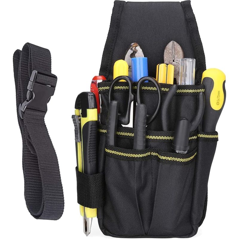 Multifunktionale Werkzeugtasche Mit 15 Fächern – Doppelt Verstärktes, Wasserdichtes Oxford-material – Verstellbarer Gürtel Für Elektriker Und Techniker