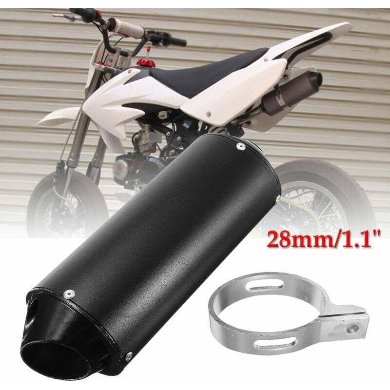 28-mm-aluminium-schalldämpfer-auspuffrohr – Kompatibel Mit 90-150-cm³-viertaktmotoren – Länge 25,5 Cm – Schwarz
