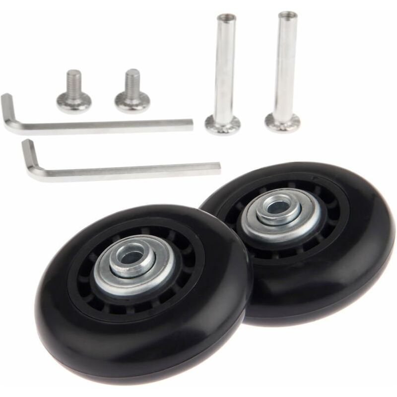 Kofferrollen, Satz Mit 2 Ersatzrollen Zur Kofferreparatur, Ersatzrollen Mit Kugelachsen 70 X 24 Mm -