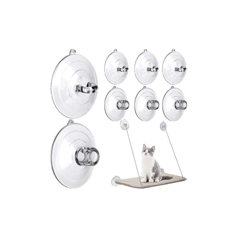 Set Mit 8 Ersatzsaugnäpfen Für Katzenfensterliege Und Katzenfensterhängematte.