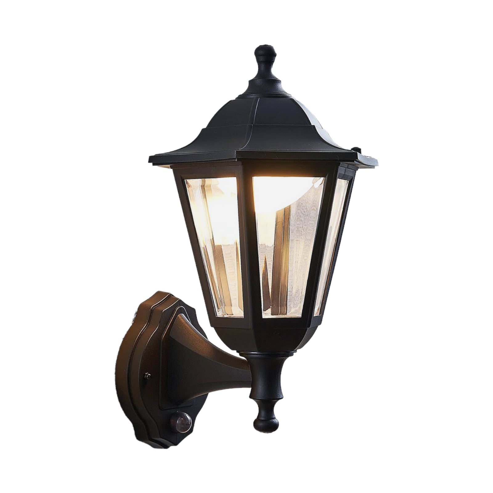 [neuwertig] B-ware Lindby Außenwandleuchte Iavo Led Gartenlampe Mit Bewegungsmelder Schwarz 38cm