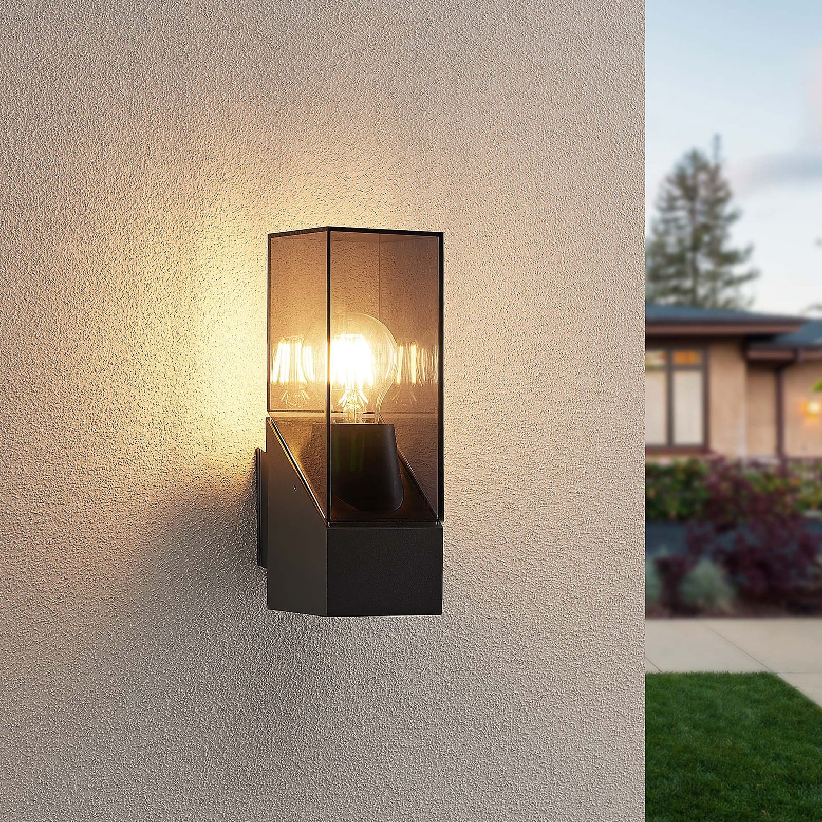 [neuwertig] B-ware Lucande Außenwandleuchte Fiola Anthrazit Dimmbar Ip54 25cm Gartenlampe Leuchte