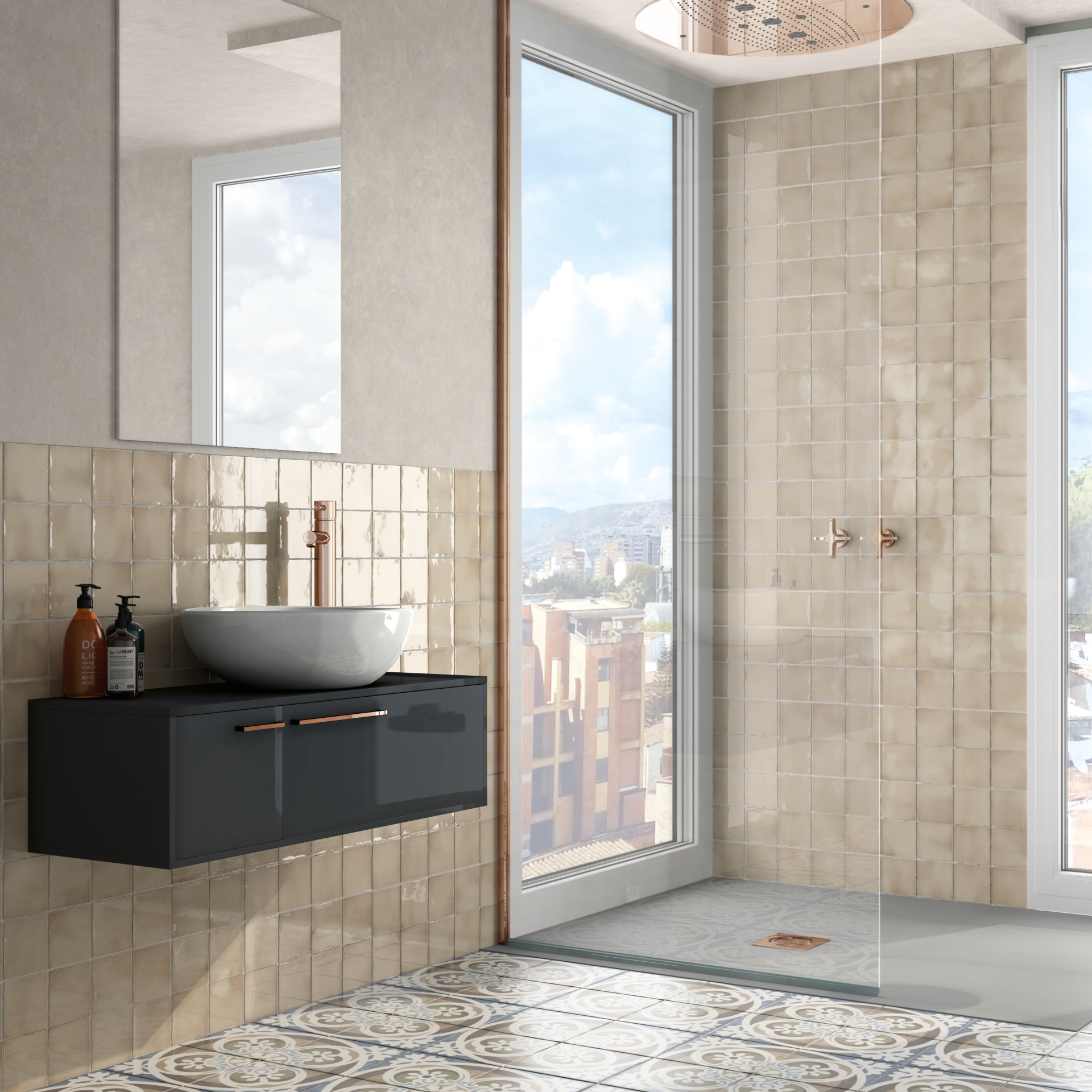 Glänzende Zellige-optik Keramik-wandfliese Manacor Beige Argile 10x10 Cm – Beige