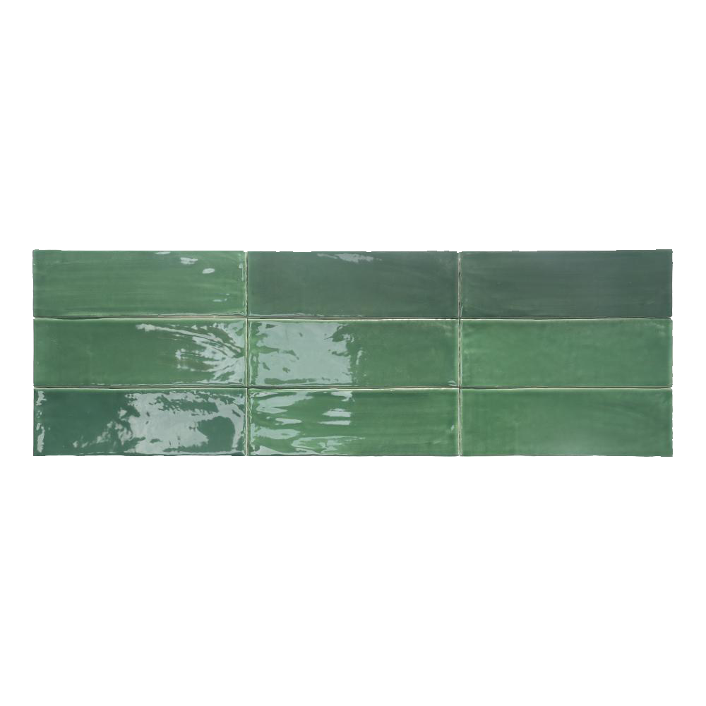Kollektion Tabarca Grün 7,5x23 Cm – Glänzende Wandfliese In Zellige-optik