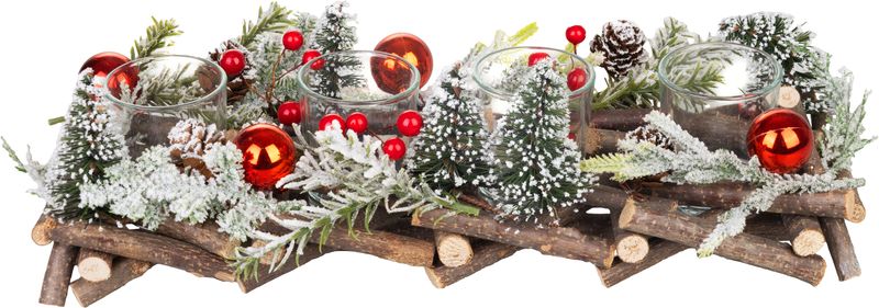 Ikebana Magichome, Advents, Natur, Mit Bäumchen, 36x13x12 Cm