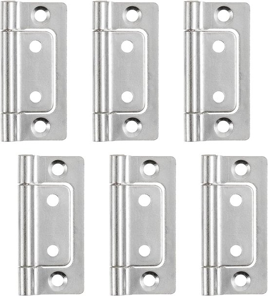 Versenkte Scharniere – Geräuschlos – 6 Stück – Silber