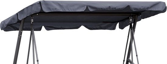 Ersatzdach 200x145cm Gartenschaukel Universalschaukelbank 3-sitzer Grau Uv 50 Ersatzbezug Sonnendach Schaukeldach