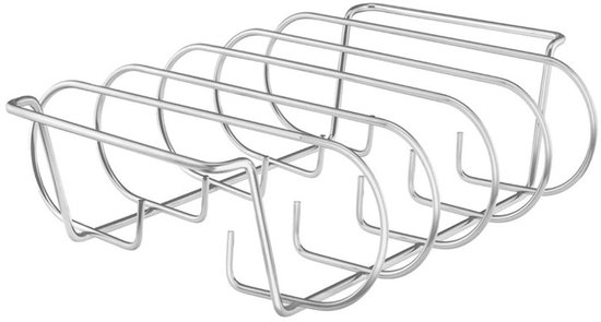 Rippchenhalter – Grillrost – Grillzubehör – Antihaftbeschichteter Edelstahl – 31,3 X 25,3 X 7,3 Cm – Silber