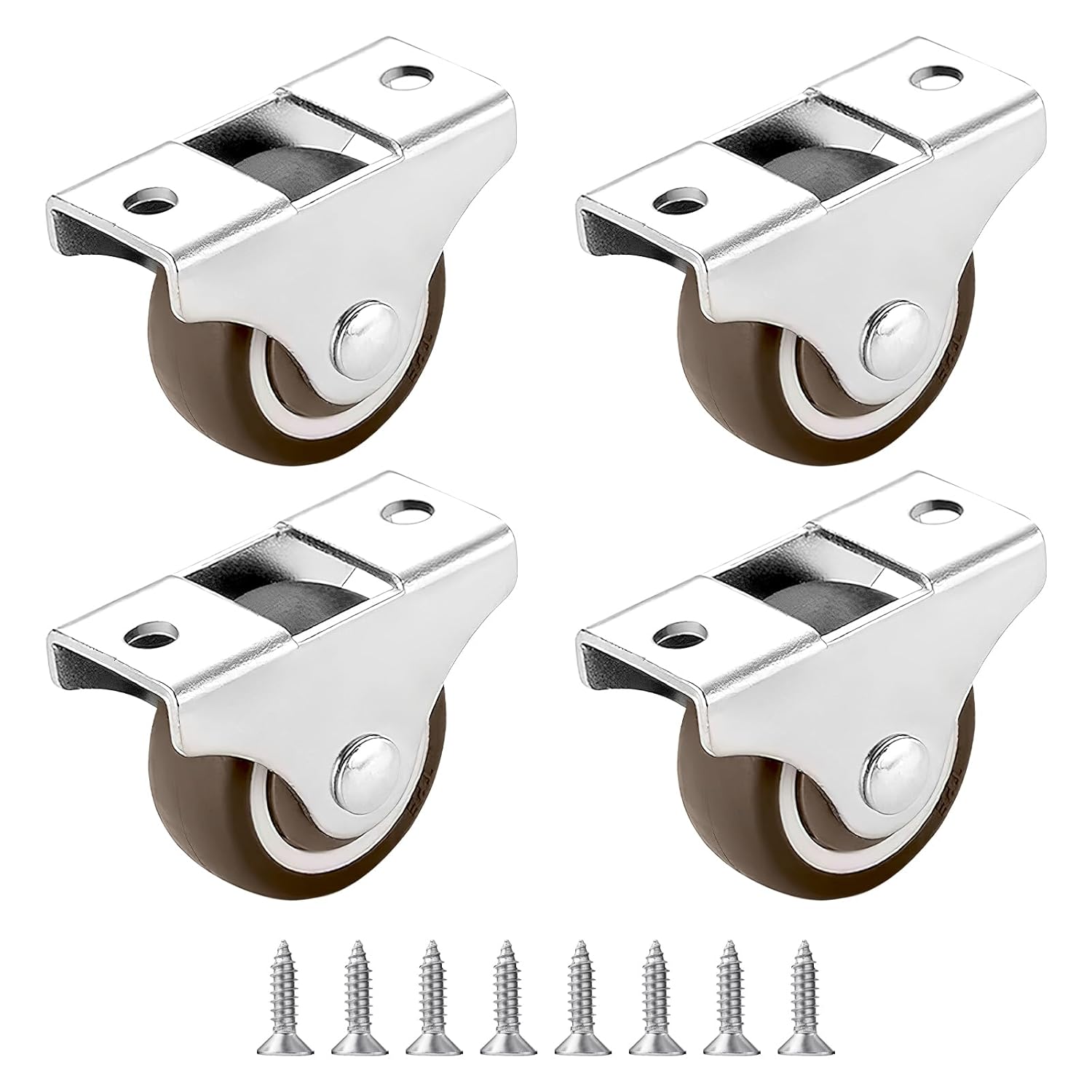 Set Mit 4 Festen Möbelrollen, 25 Mm, Kleine Tpe-gummirollen Mit Schwenkfunktion Für Möbel, Richtungsgebundene Montage