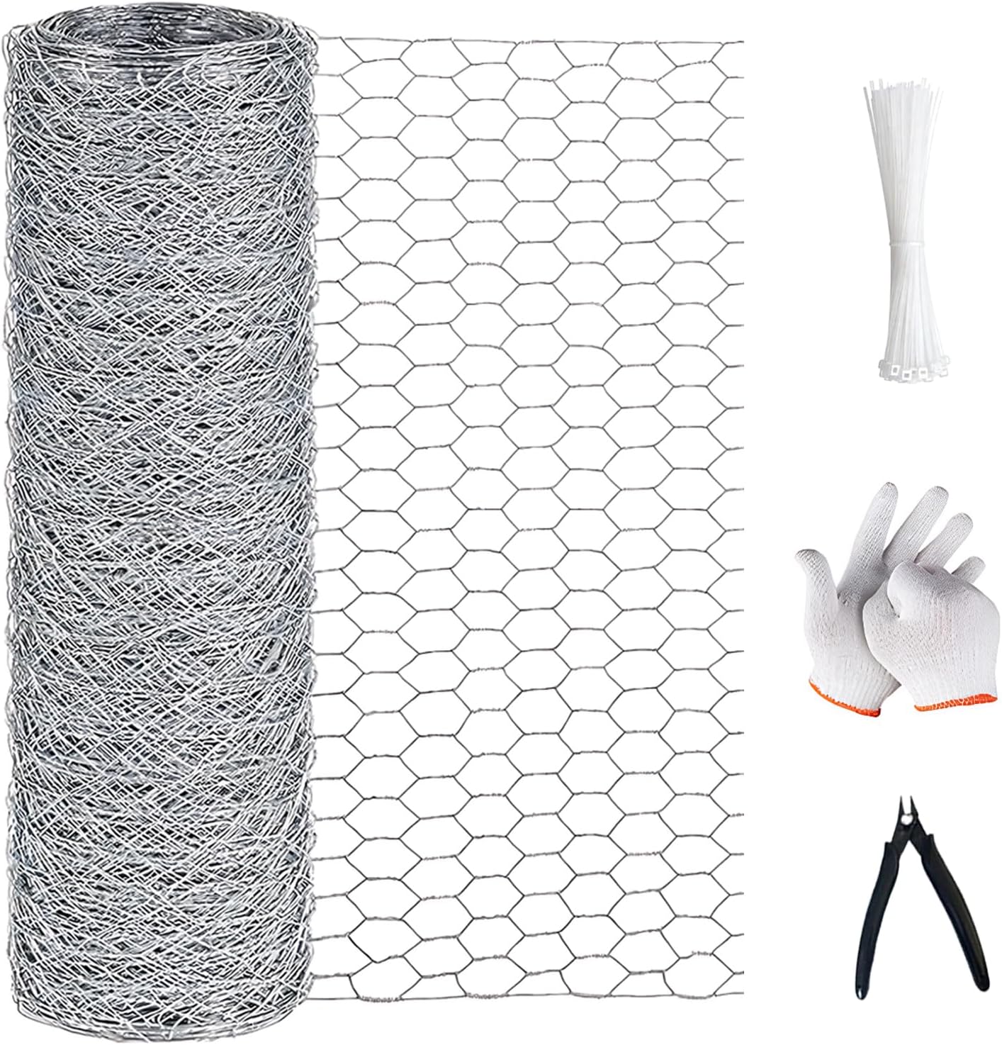 Verzinkter Stahldraht Für Hühner, 0,5 X 10 M, 16 Mm Maschenweite Ø 0,6 Mm, Verzinkter Sechskantdraht, Für Kaninchen, Hühner, Geflügelzucht, Gartenzäune