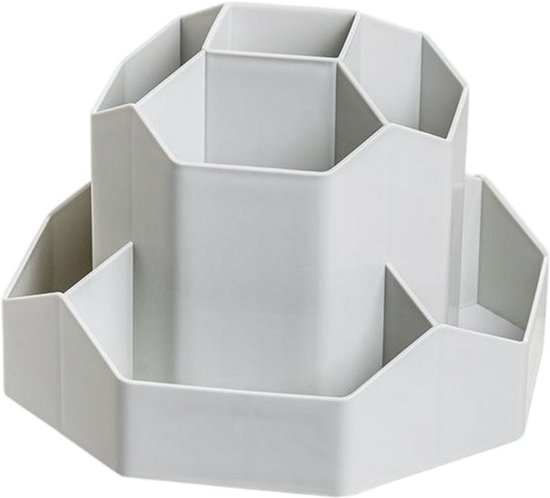 Drehbarer Stiftehalter – Schreibtisch-organizer – 360° Drehbar – Stiftehalter Mit 9 Fächern – Grau