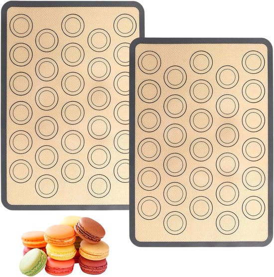 2-teilig Backmatte Silikon-backmatte Antihaftmatte Teigmatte Ofenmatte Macaron-backmatte Backblechmatte Antihaftbeschichtet Wiederverwendbar Für 42