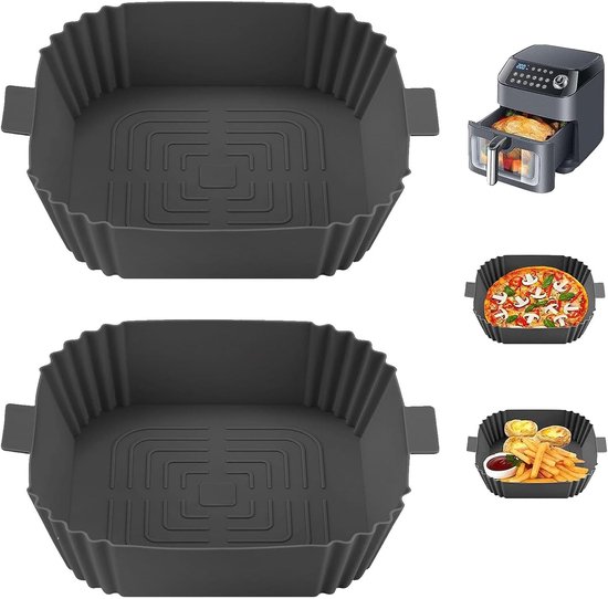 Silikon-backform Für Heißluftfritteuse, 19,5 Cm, 2 Stück – Zubehör Für Backofen Und Mikrowelle, Grau