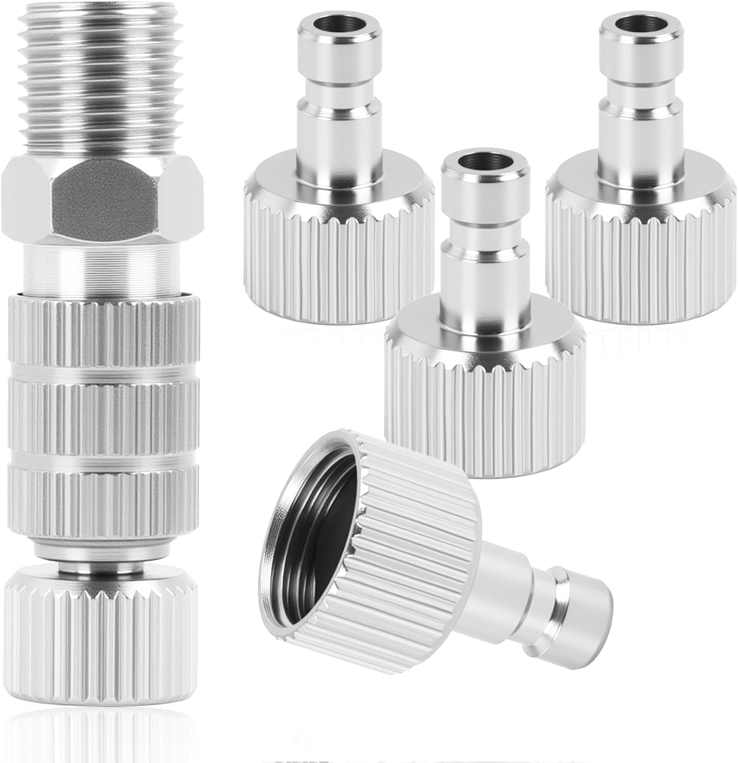 5-teiliges Schnellkupplungs-adapterset Für Airbrushes, Mit 1/8-zoll-steckern Und -buchsen, Einstellbarem Steuerventil, Unverzichtbares Zubehör Für Airbrushes Und Kompressoren