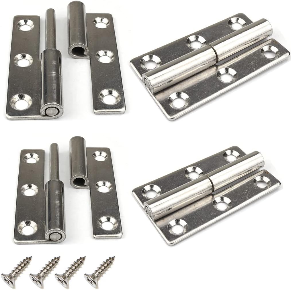Set Mit 4 Klapptürbändern, 7,6 Cm, Robuste, Verstellbare Scharniere Aus Edelstahl 304, Nicht Einlassbar, Rostbeständig Für Innen- Und Außentüren (beständig Gegen