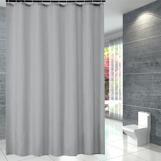 Duschvorhang – Schimmelresistent, Grau, Klein, Polyester, Wasserdicht, Maschinenwaschbar, 80 X 180 Cm, Mit Haken