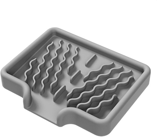 Silikon-seifenschale – Duschseifenhalter – Hält Seife Trocken – Selbstentleerendes Design – 12 X 10 Cm – Grau