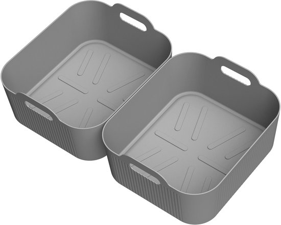 Passend Für Cosori 5l+5l Silikon-backform, Airfryer-doppel-parkettform-zubehör – Grau