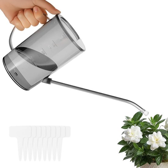 Praktische Gießkanne Mit Langem Ausguss Für Zimmerpflanzen, 1 Liter Fassungsvermögen, Ideal Für Zimmerpflanzen, Sukkulenten Und Bonsai-blumen (grau)