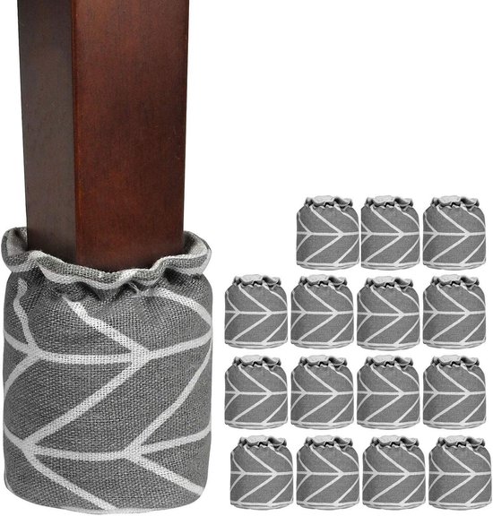 Stuhlbeinschoner, 16 Stück Stoff-tischbeinkappen, Holzbodenschoner, Heimdeko (leinengrau)