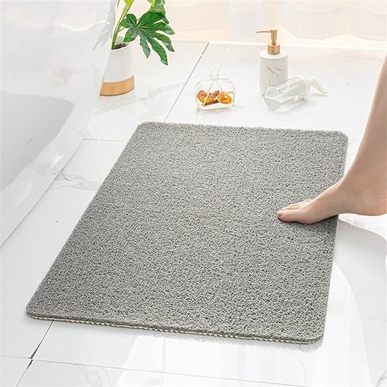 Duschmatte Rutschfeste Badematte 40 X 60 Cm Wasserdurchlässige, Rutschfeste Matte Für Dusche Oder Badewanne Badezimmermatte Grau Kunststoff