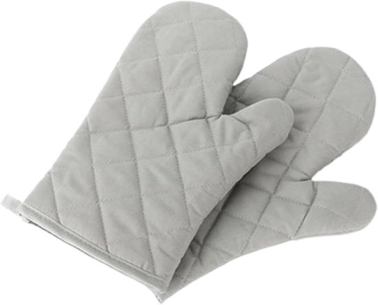 Topflappen – Küchenhandschuhe – Sicher Kochen – Hitzebeständiges Material – 18 X 28 Cm – Grau