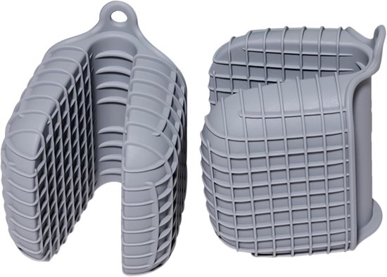 Mini-ofenhandschuhe Aus Silikon (2er-set) – Grau Hitzebeständig Bis 260 °c, Rutschfest Und Spülmaschinenfest Für Küche, Backen Und Grillen