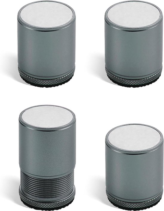 Metall-möbelfüße – Höhenverstellbar – Selbstklebend – 4er-set – Grau