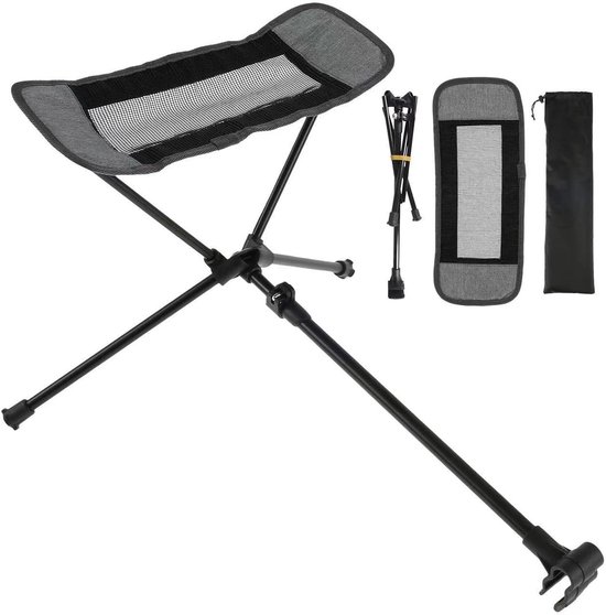 Outdoor-klappstuhl, Ottoman, Tragbarer Sessel, Bequeme Ausziehbare Fußstütze, Beinauflage, Mondstuhl-set Zum Wandern, Angeln Und Für Den Strand (grau)