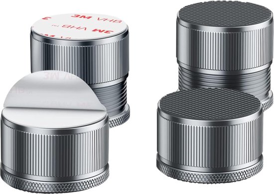 Bettfüße, 3,8 Cm Hoch, Robuste Metall-möbelfüße, Selbstklebend – 4er-set (grau) Mit Schraubgewinde Von 2,3–4,3 Cm – Tragkraft Bis Zu 2200 Kg