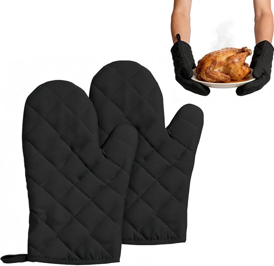 Hitzebeständige Ofenhandschuhe Aus Baumwolle 1 Paar Küchenhandschuhe 24 X 17 Cm Grau Zum Kochen Backen Grillen Und Fürs Lagerfeuer Unisex-größe