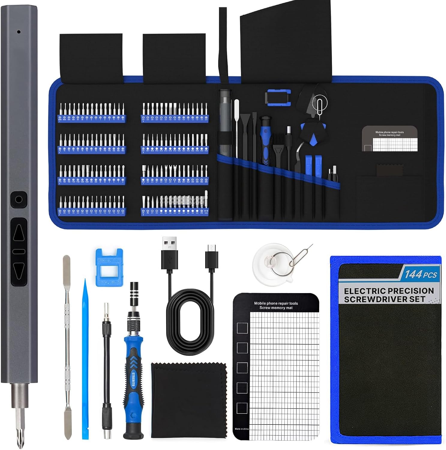 144-teiliges Präzisionsschraubendreher-set, Akku-schraubendreher Mini-magnetschraubendreher-set Für Elektronikreparaturen, Präzisionswerkzeug-set Für Pcs, Uhren, Kameras Und Heimwerkerprojekte