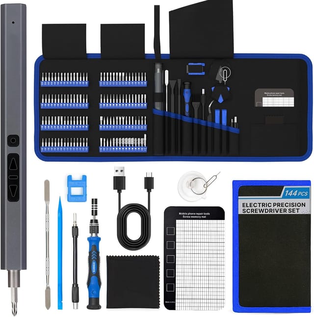 144-teiliges Präzisionsschraubendreher-set, Akku-schraubendreher Mini-magnetschraubendreher-set Für Elektronikreparaturen, Präzisionswerkzeug-set Für Pcs, Uhren, Kameras Und Heimwerkerprojekte