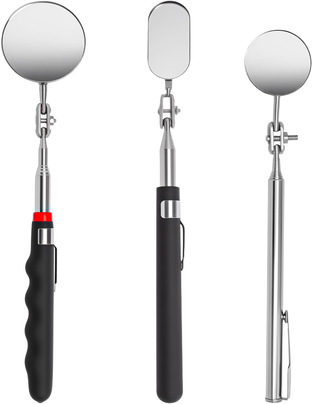 3-teiliges Teleskop-inspektionsspiegel-set – 360° Drehbarer Spiegel Mit Ausziehbarem Griff Für Mechaniker Und Kfz-inspektionen – Praktischer Zahnarztspiegel Und Multifunktionswerkzeug