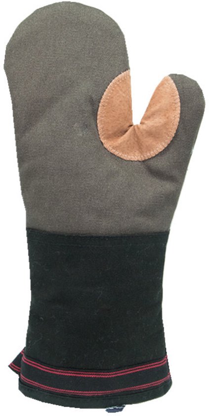 Küchenofenhandschuhe Dick Groß Lang 2 Stück Leder Polyester Rutschfest Waschbar Rutschfeste Profi-ofenhandschuhe Für Den Täglichen Gebrauch Grau