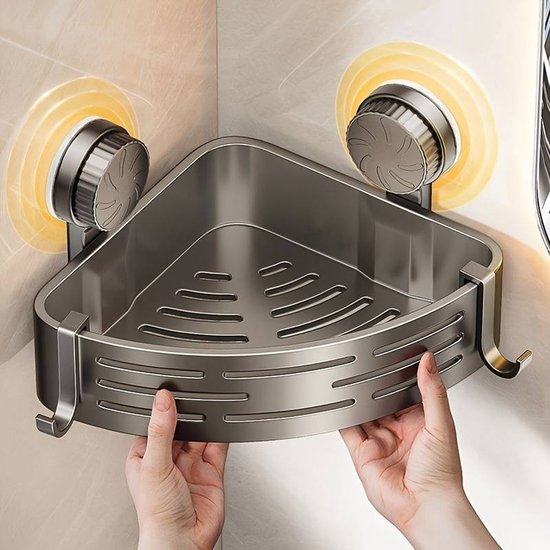 Eckduschablage Mit Saugnäpfen – Grau