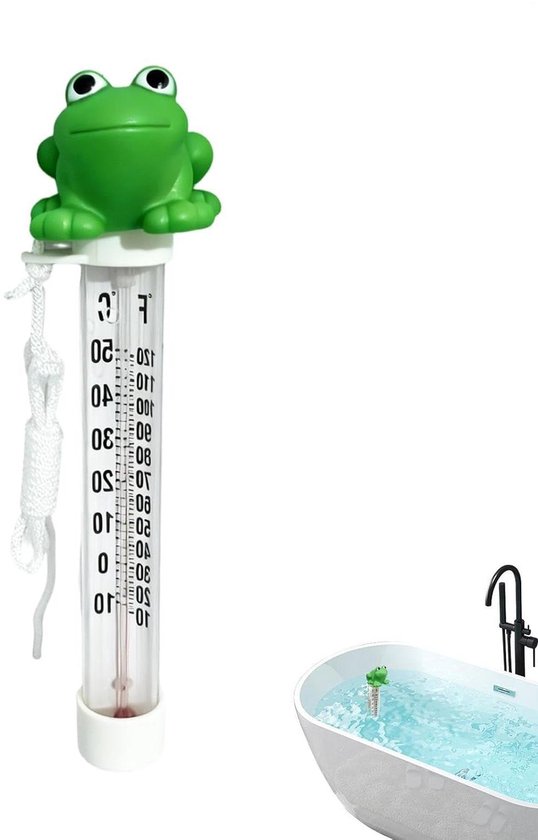 Frosch-poolthermometer – Schwimmender Wassermesser – Wassertemperaturanzeige – Großes Display – 14,4 Cm – Grün