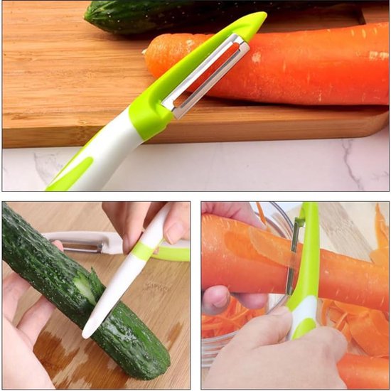 2-teiliges Professionelles Gemüseschäler-set, Multifunktionaler Obstschäler, Gerader Und Rotierender Kartoffelschäler, Karottenschäler (grün)