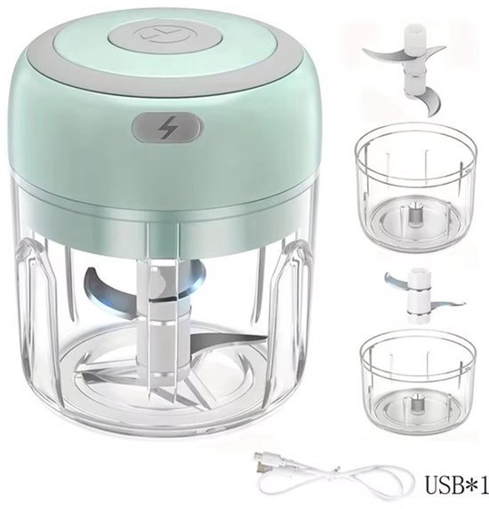 Elektrischer Mini-zerkleinerer – 250 Ml + 100 Ml – Grün