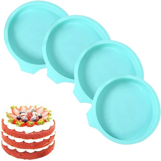 Dailygoody – Runde Kuchenform – Backformen – Schichtkuchenformen – Grün – Silikon-backformen – Ideal Für Kuchen Und Seife – 4 Stück