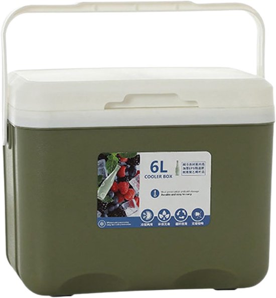Camping-kühlbox – Isolierte Thermobox – Für Outdoor-abenteuer – Auslaufsichere Isolierung – 6 Liter – Grün