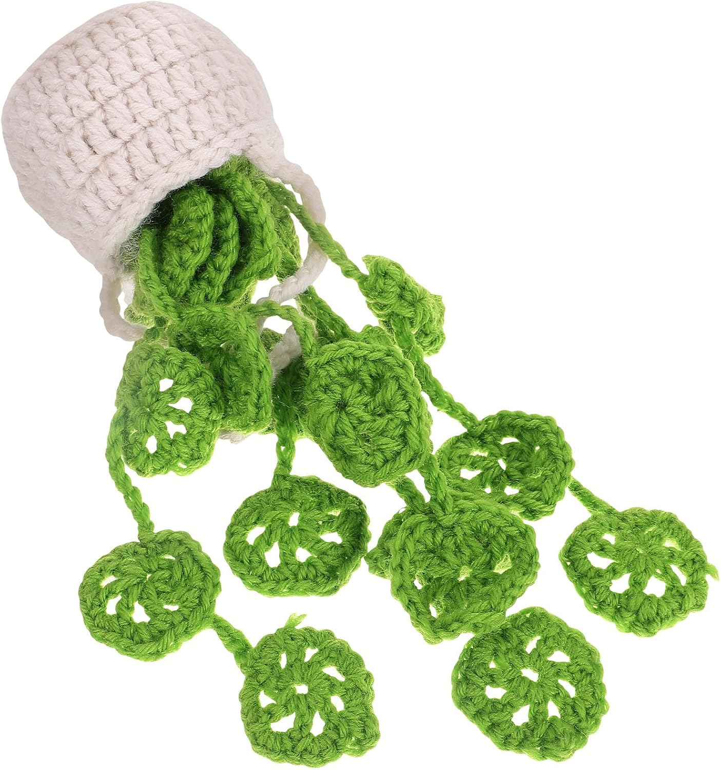 Grüner Hängekorb Mit Haken Für Die Autoinnenausstattung, Hohles Blattdesign, Kreative Und Einfache Diy-dekoration Für Accessoires