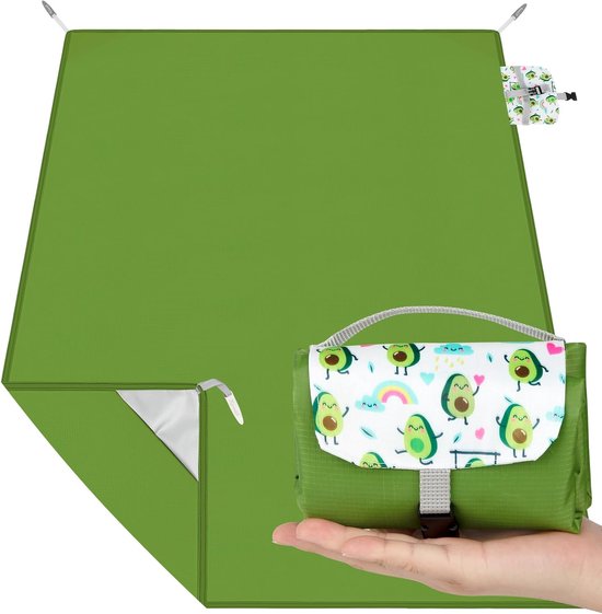 Faltbare Picknickdecke – Outdoor-decke – Gemütliche Sitzgelegenheit Im Freien – Wasserfest Und Schmutzabweisend – 200 X 150 Cm – Grün